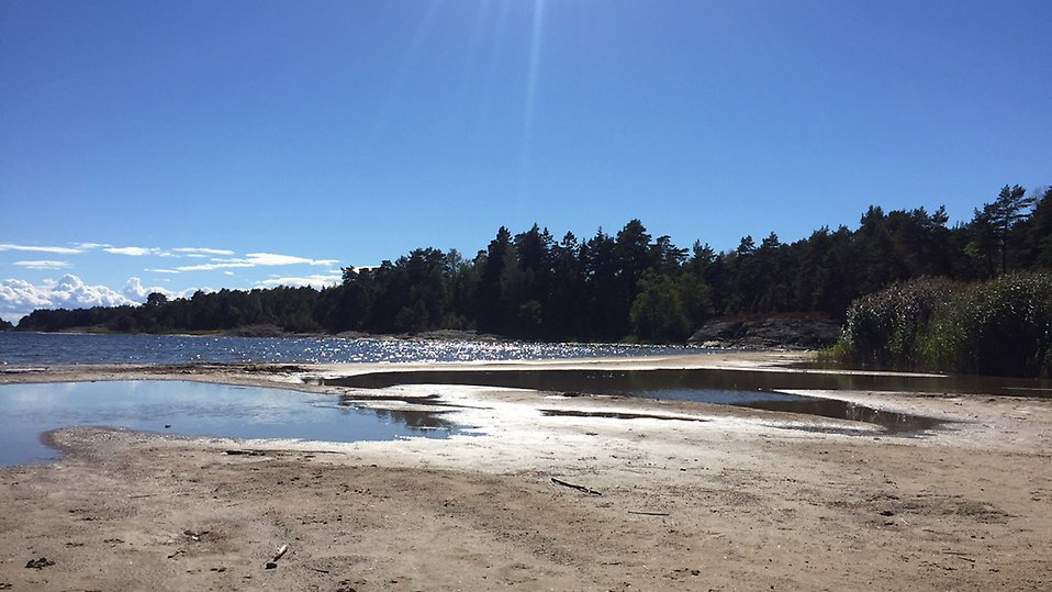 Vid Åkershus ligger denna fina naturbadplats med långgrund sandstrand. Du kan vandra på led från campingen på Ekenäs eller ta bilen hit. 